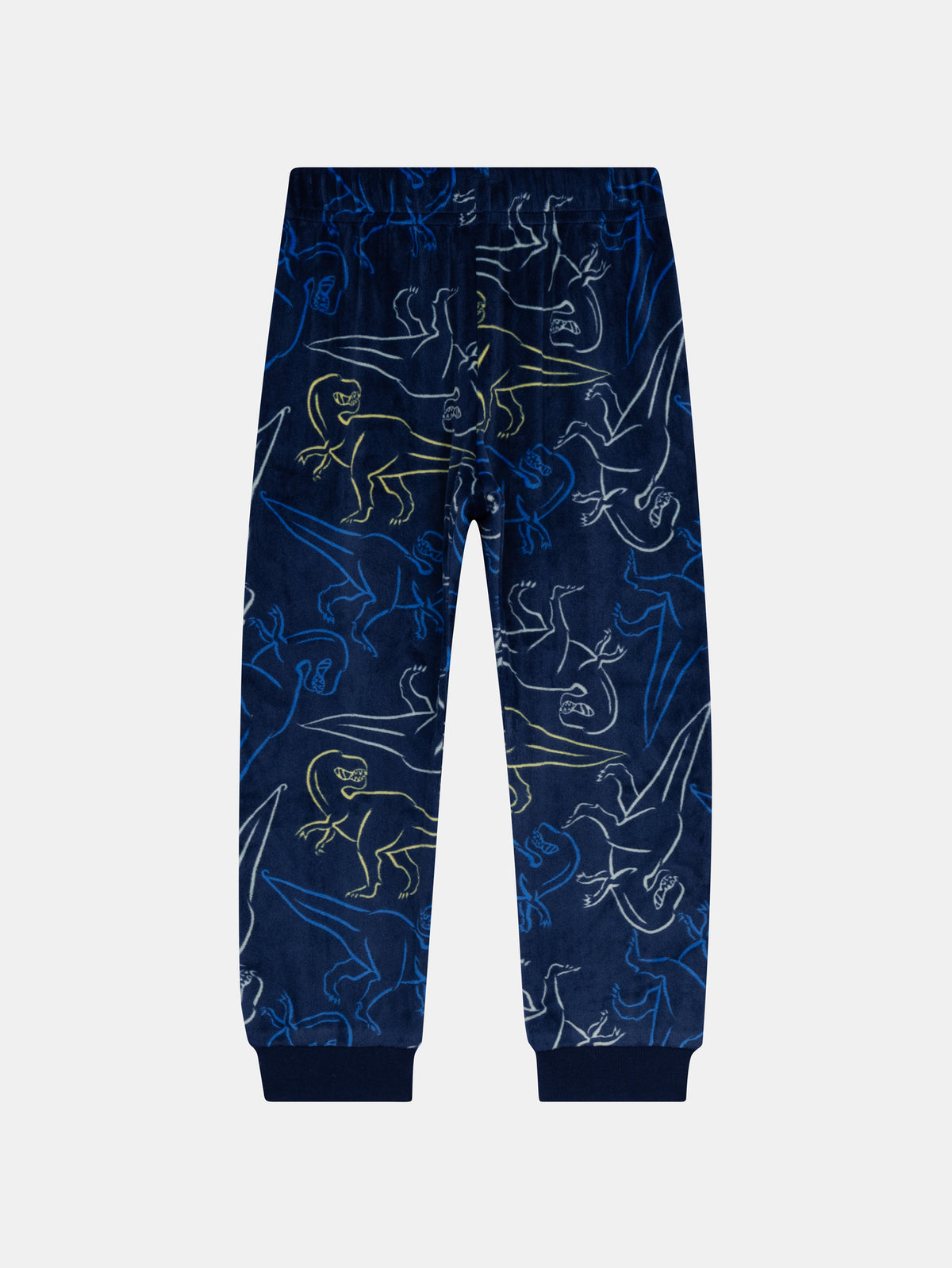 2-piece stretch velvet dinosaur print pajamas for boys