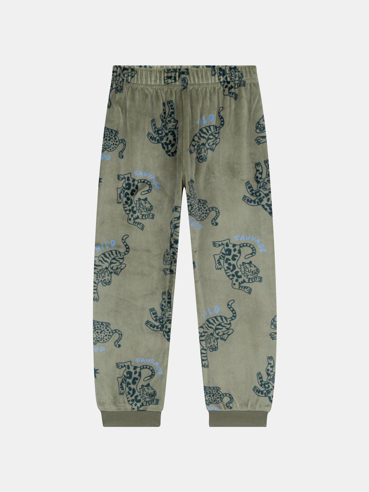 2-piece stretch velvet pajama with leopard print for boy child