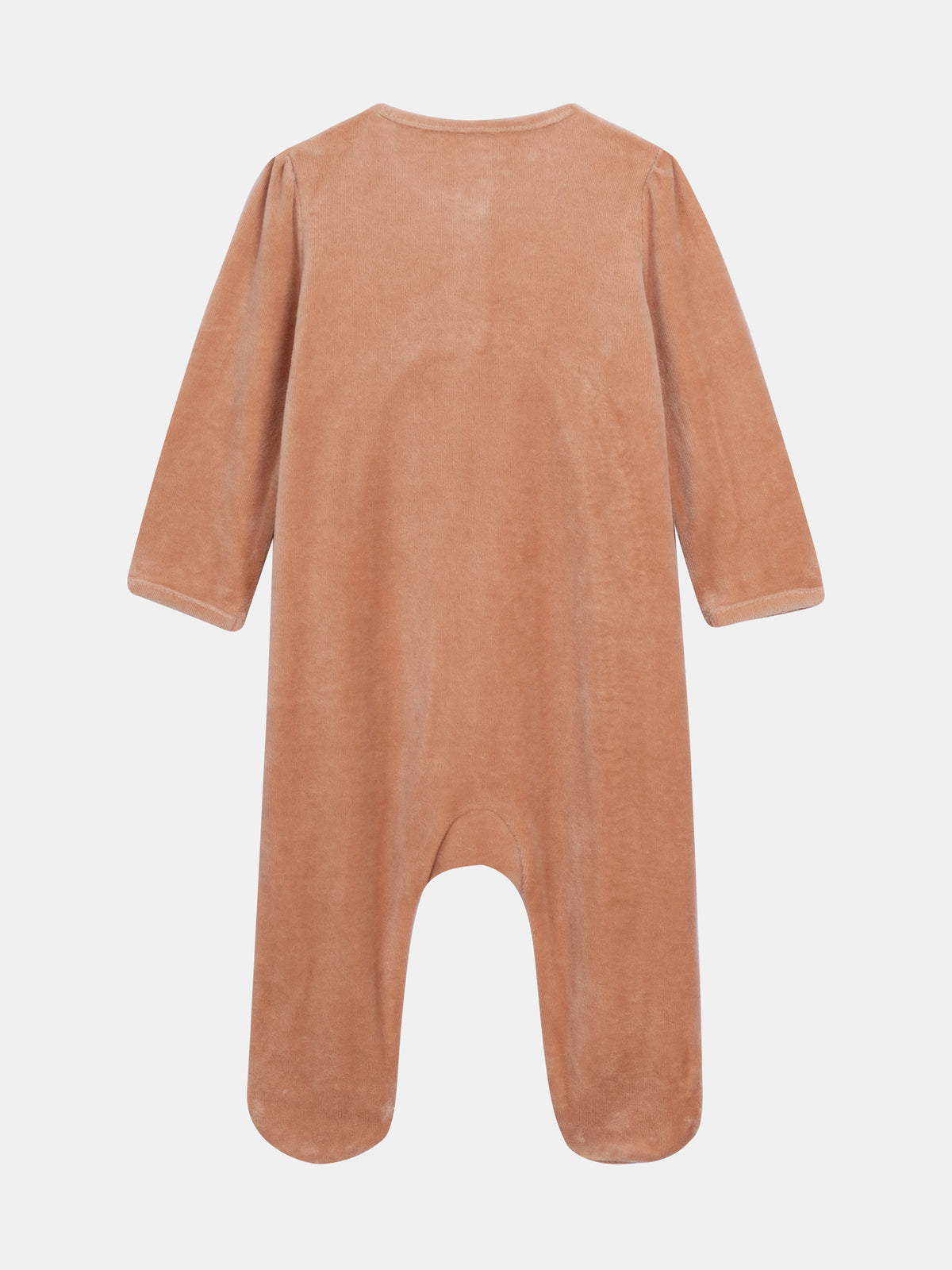 Caramel Velvet Bodysuit with Fox Print for Baby Girl