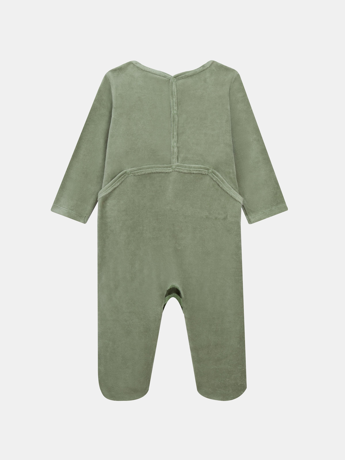 Velvet Green Snug-Fit with Stripes and Fox Motif for Baby Boy