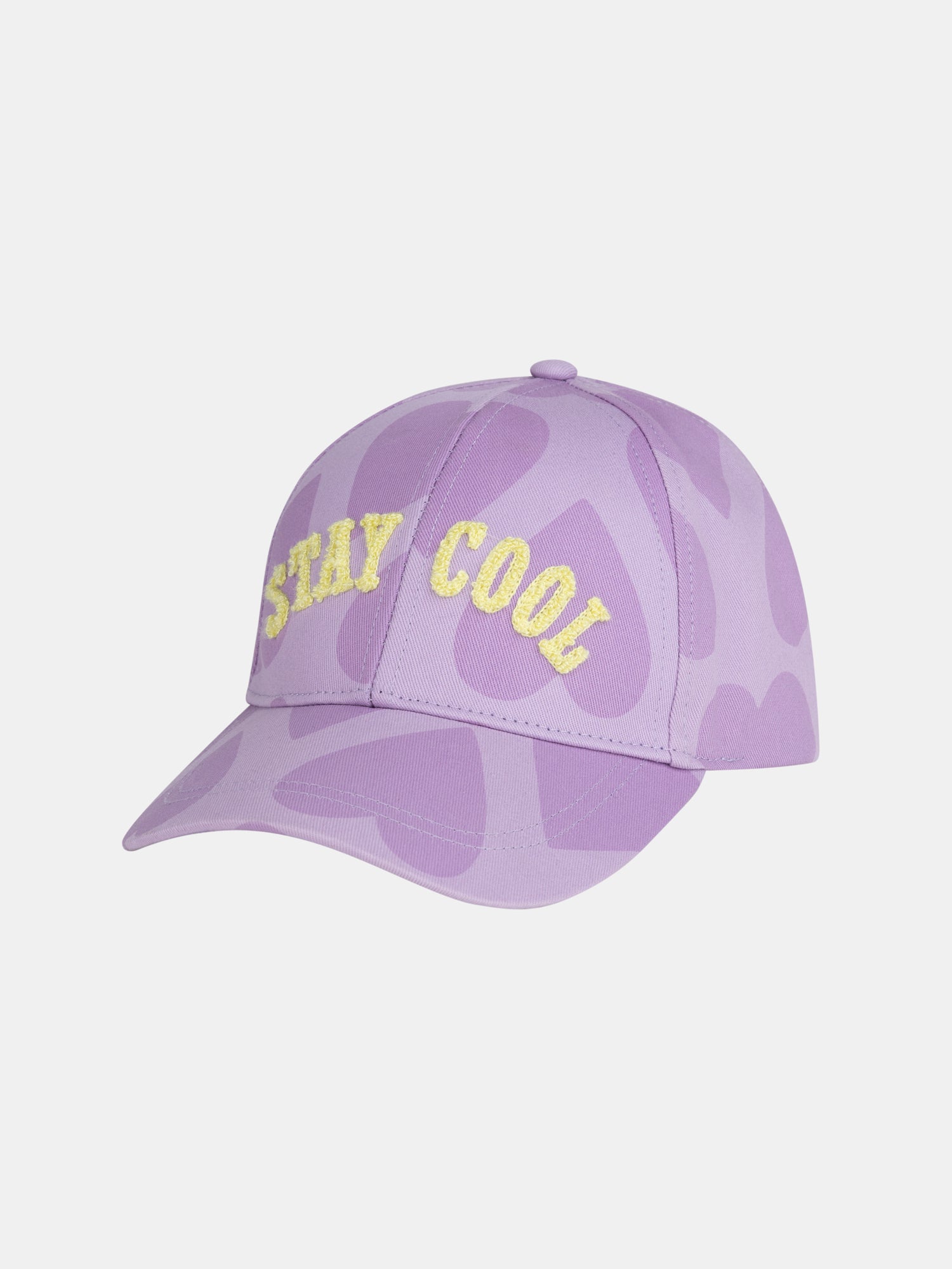 Cap with heart print and writing for girls