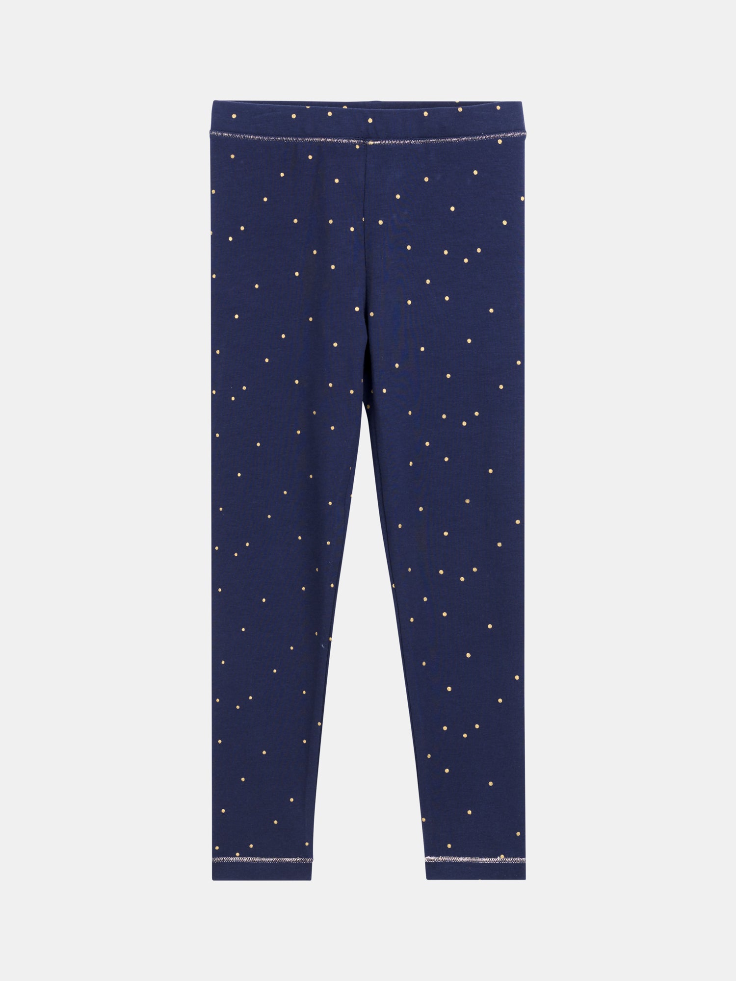 Navy Blue Polka Dot Leggings for Girls