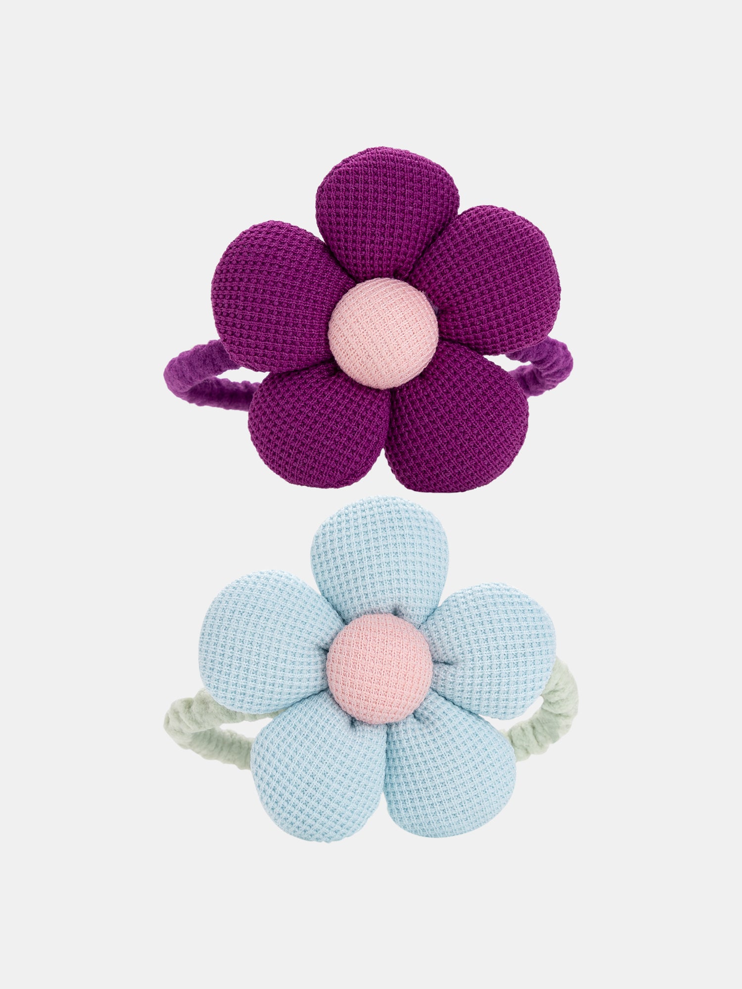 Set of 2 Flower Hair Elastics for Girls