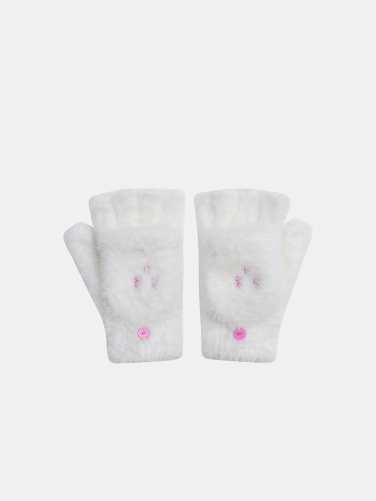 Ecru mittens for girls