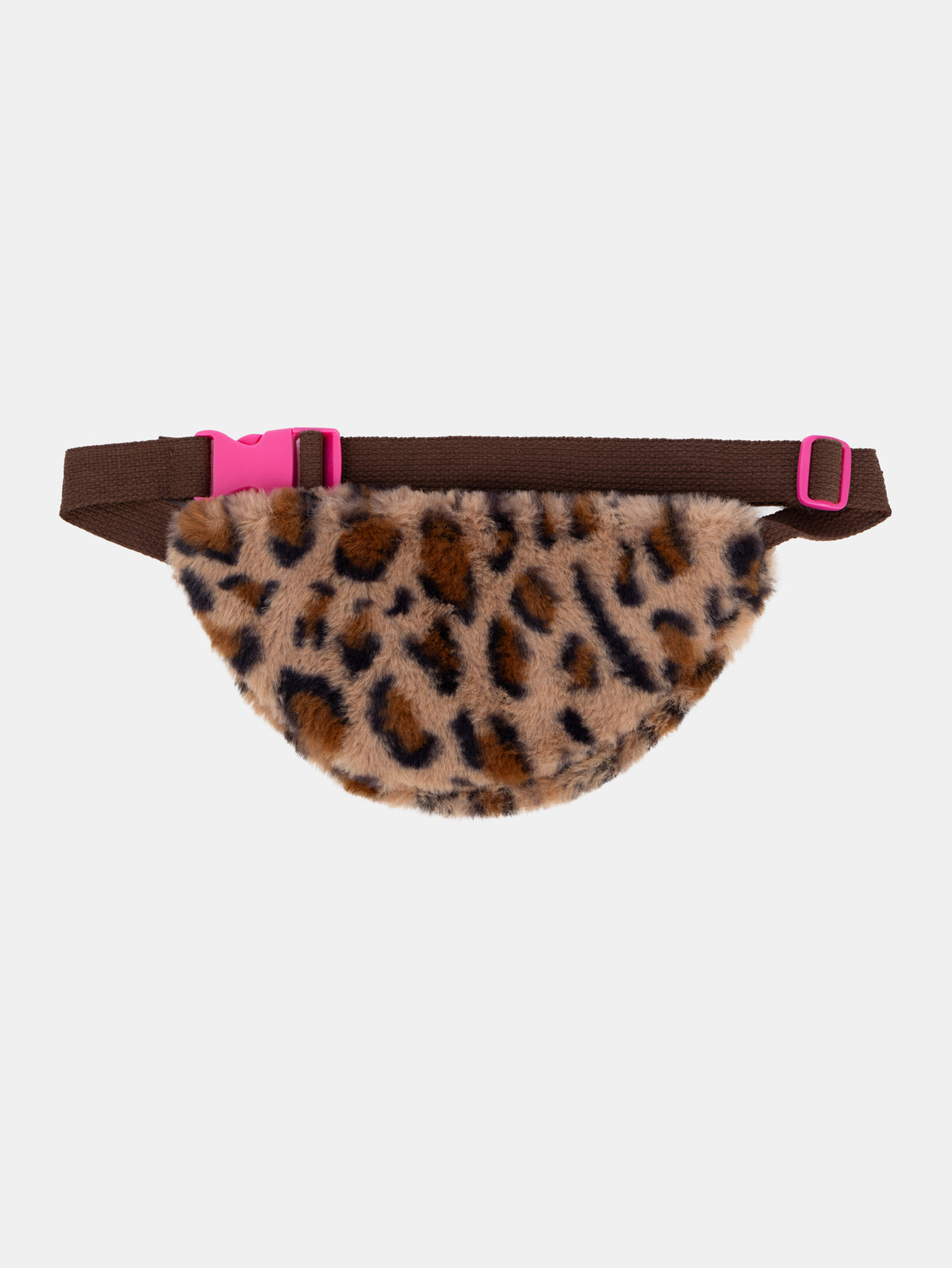 Girls' leopard print faux fur bum bag