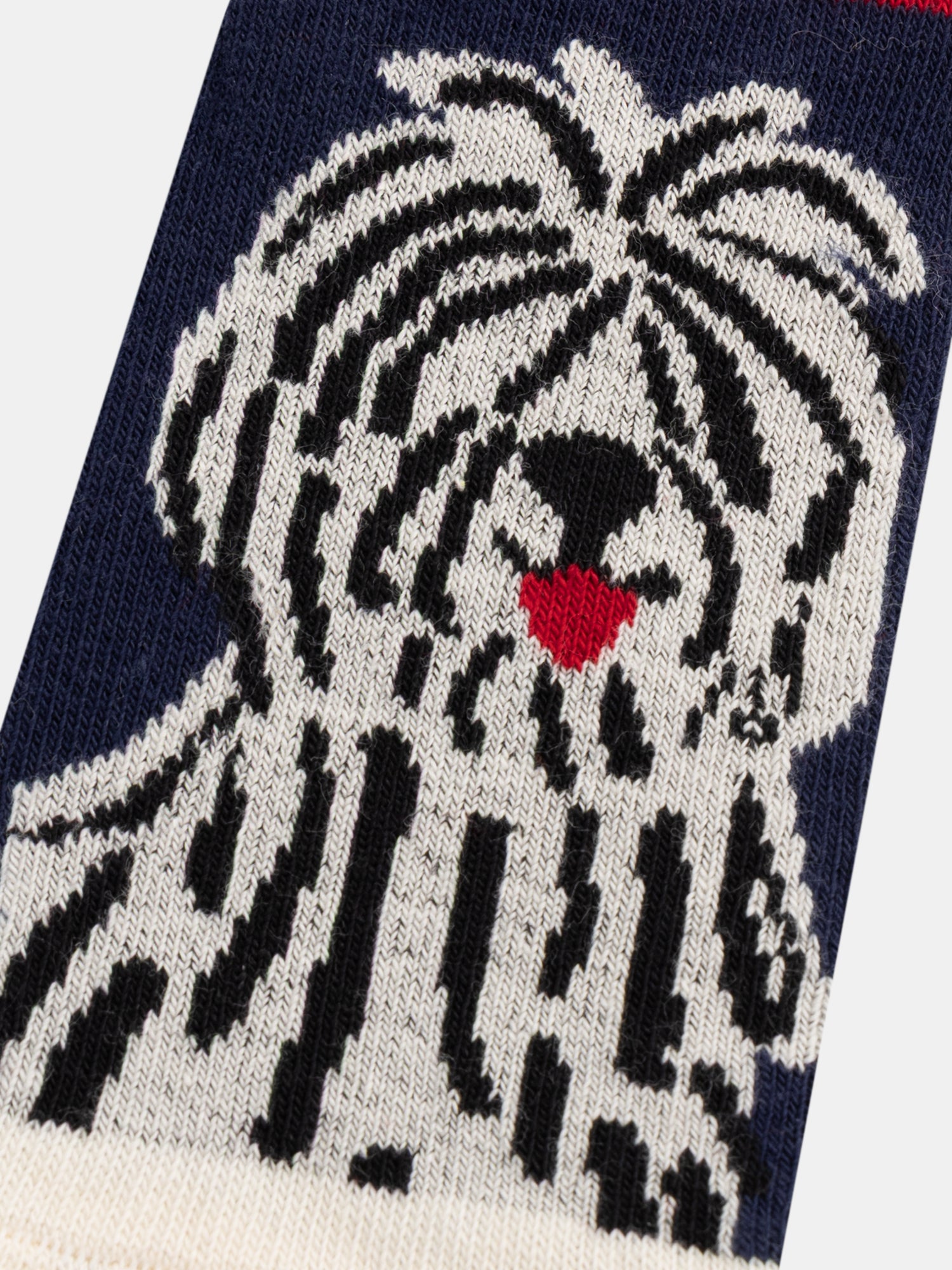 Striped Socks with Dog Pattern for Boys