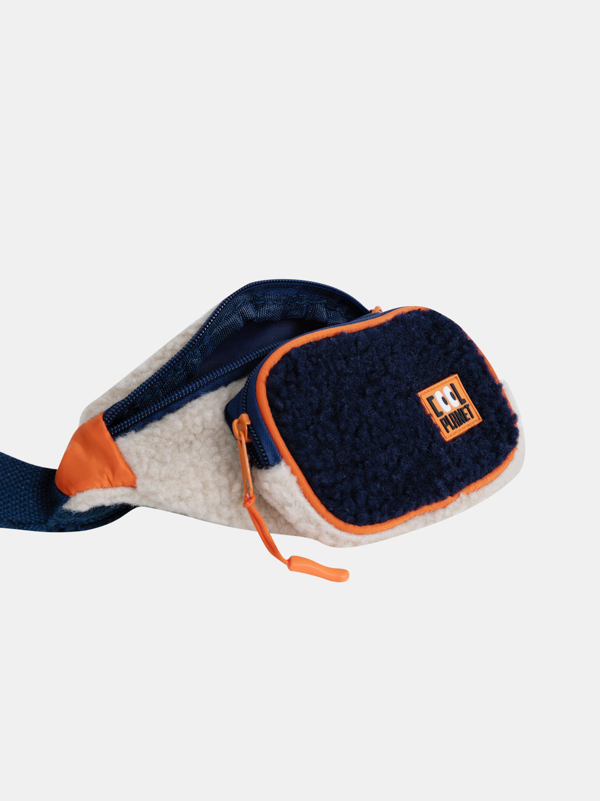 Beige Fanny Bag with Faux Fur and Tricolor Assembly for Boys