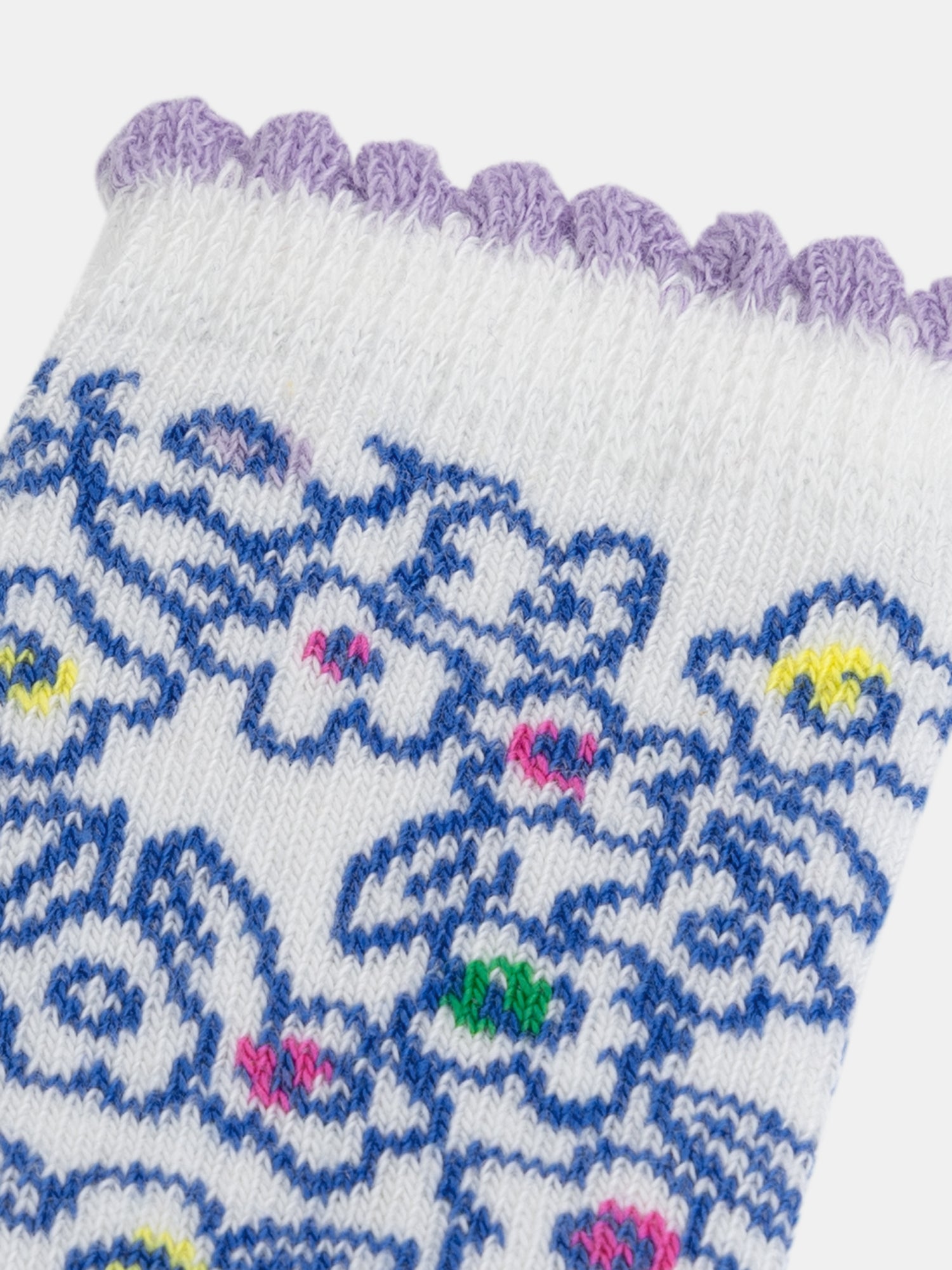 Ecru Socks with Fantasy Patterns for Baby Girl