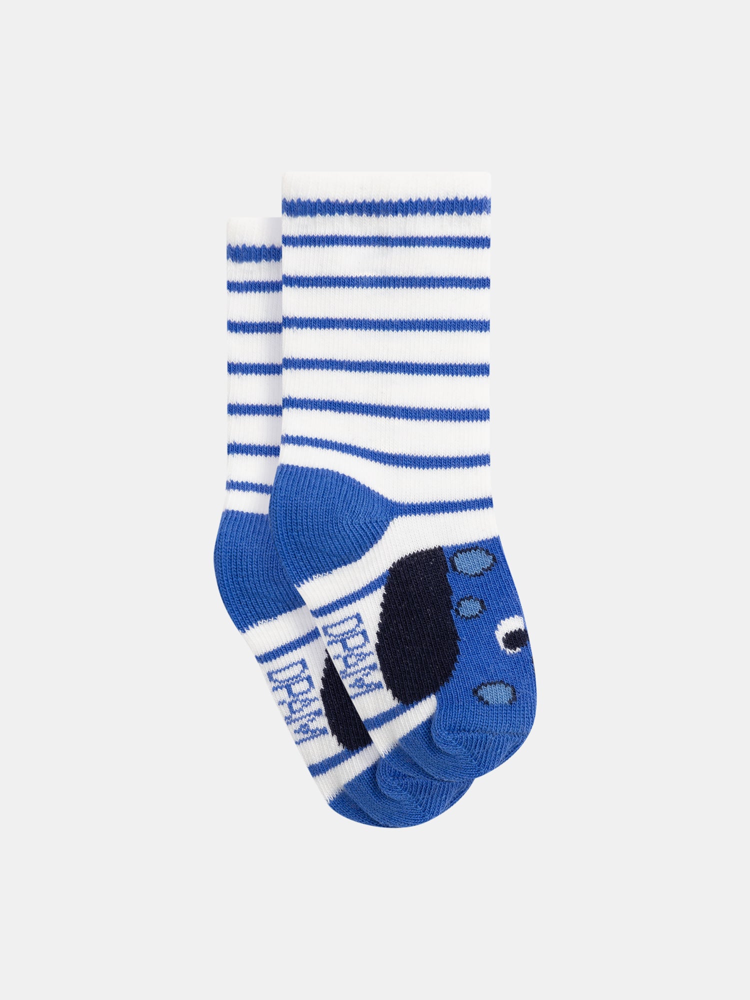Socks with Colorful Stripes and Dog Pattern for Baby Boys