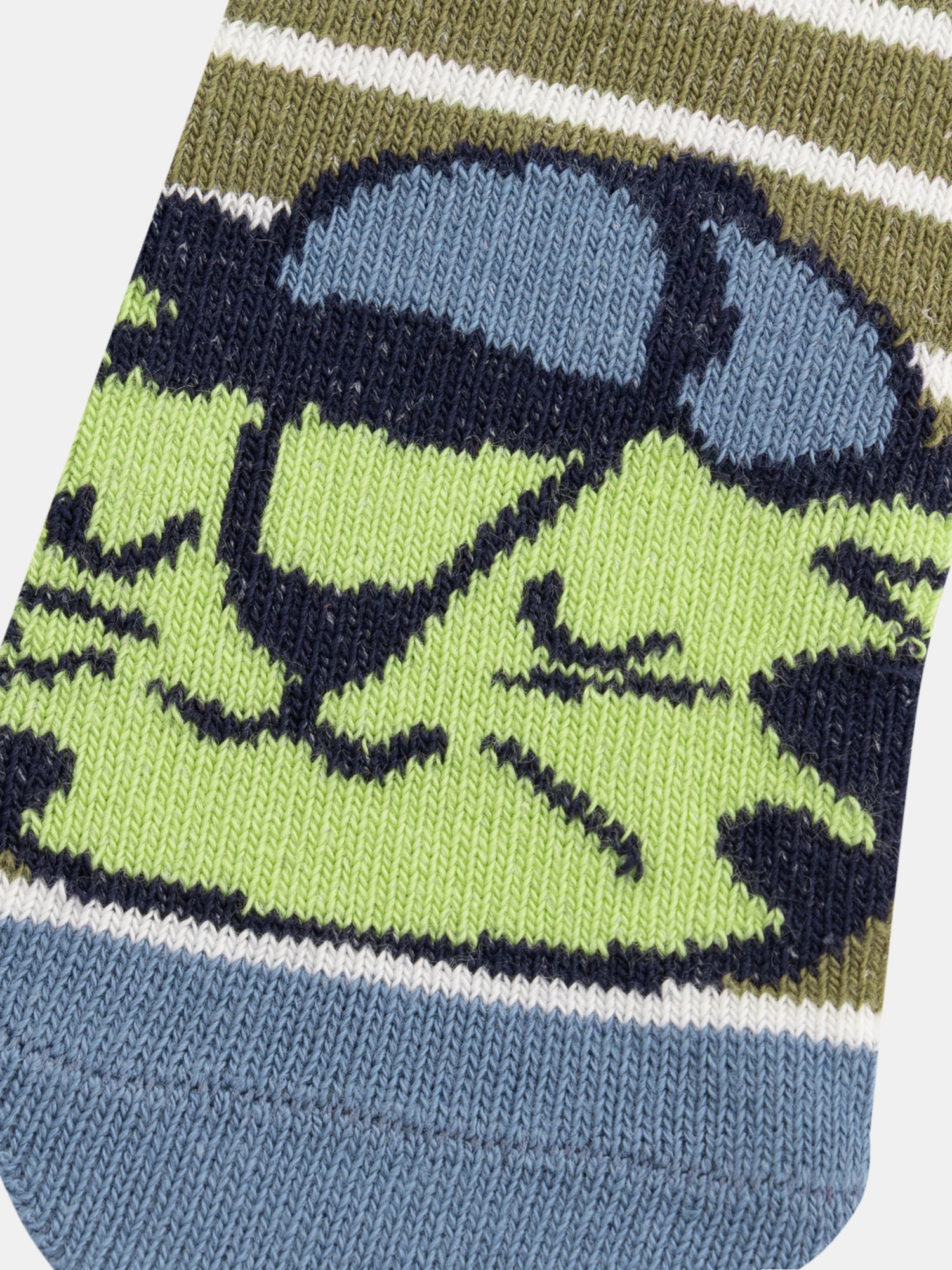 Socks with colorful stripes and animal patterns for baby boys