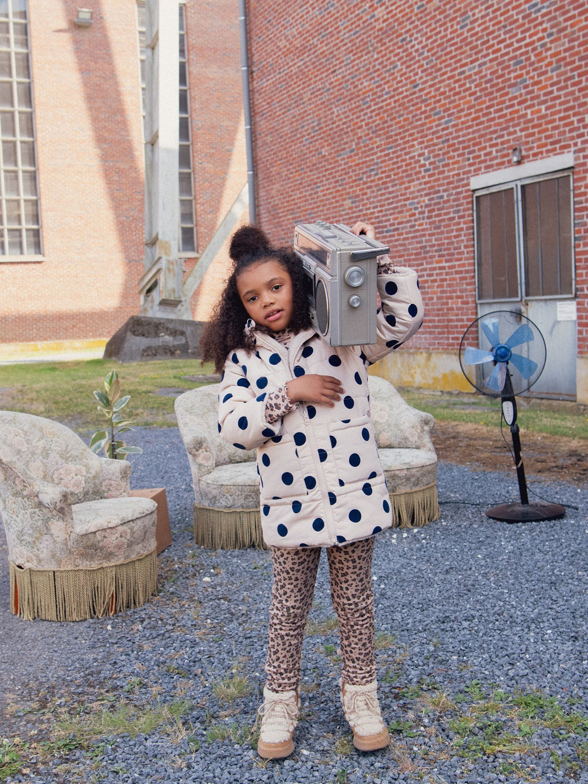 Reversible Polka Dot Parka for Girls
