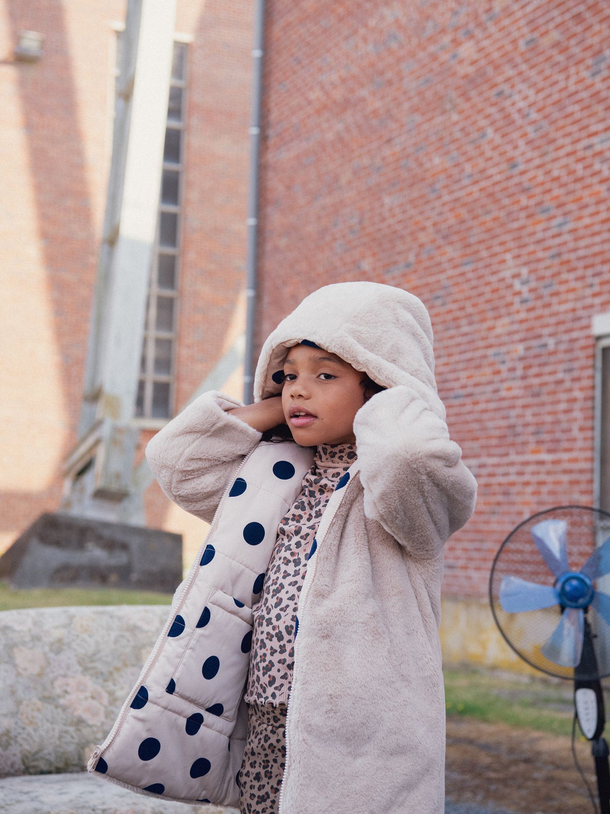 Reversible Polka Dot Parka for Girls