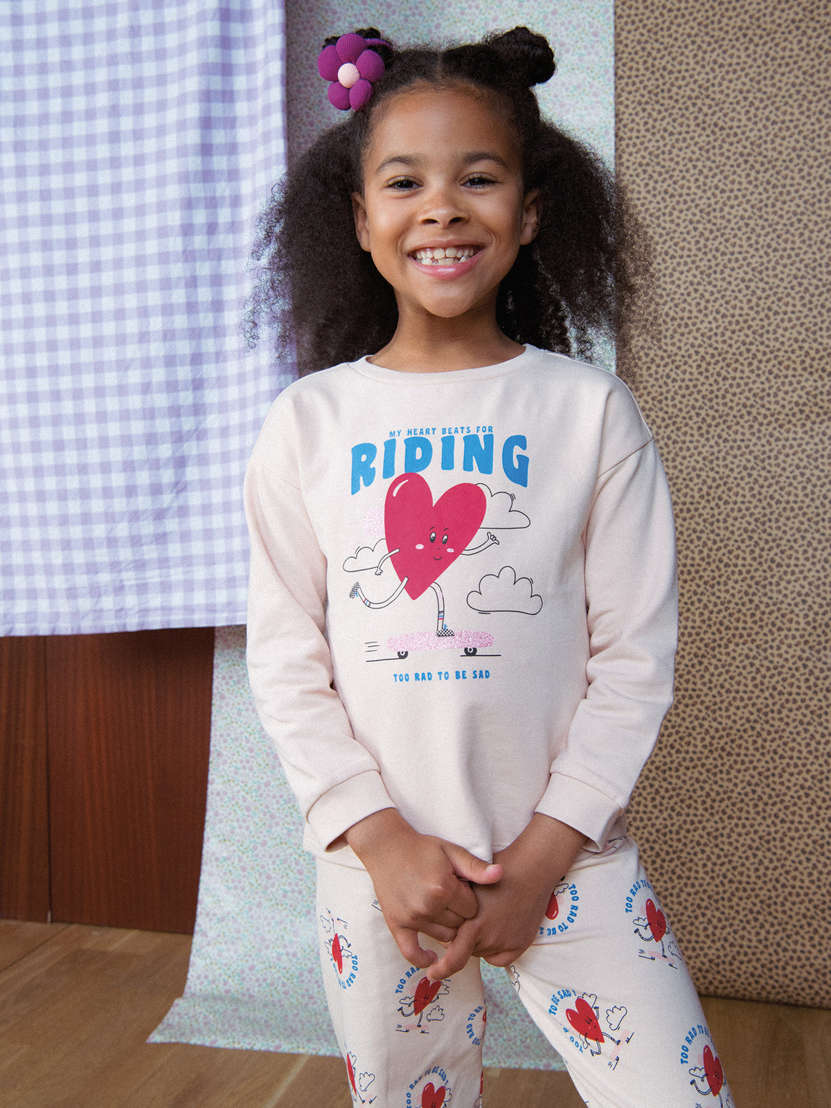 2-Piece Fleece Pajama Set Printed "Have a Slice Day!" for Kids Boy