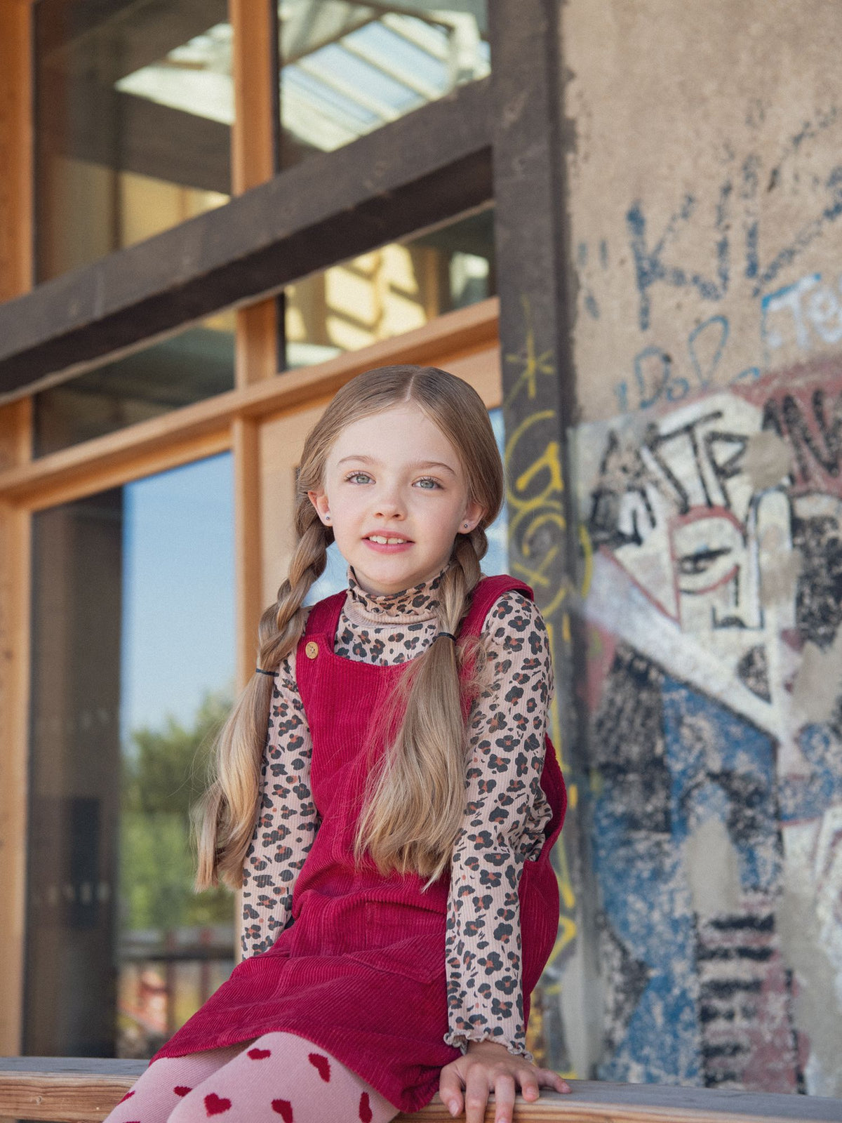 Leopard Print Turtleneck Top for Girls