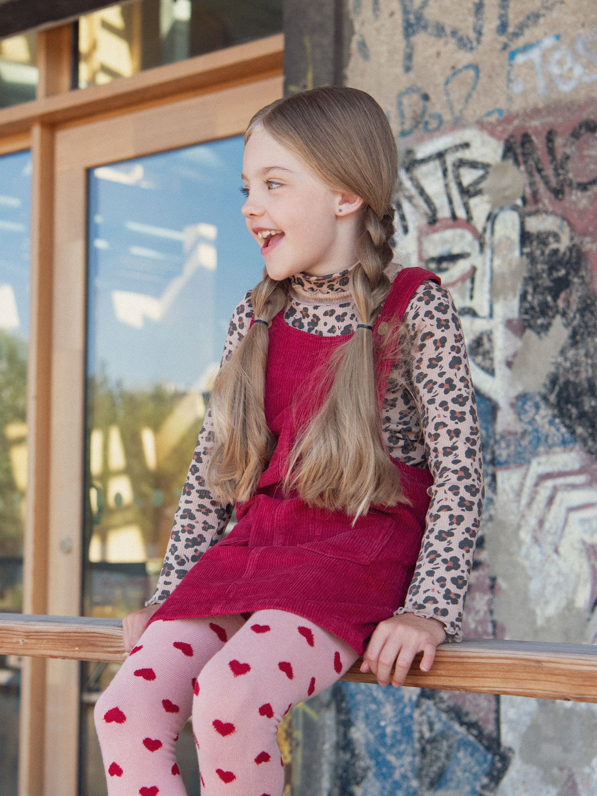 Leopard Print Turtleneck Top for Girls