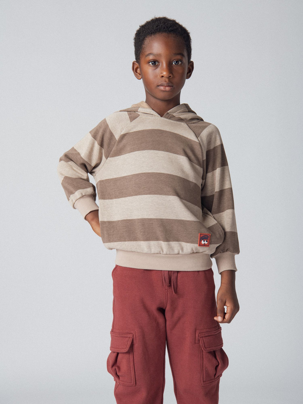 Striped sweatshirt with hood for boys