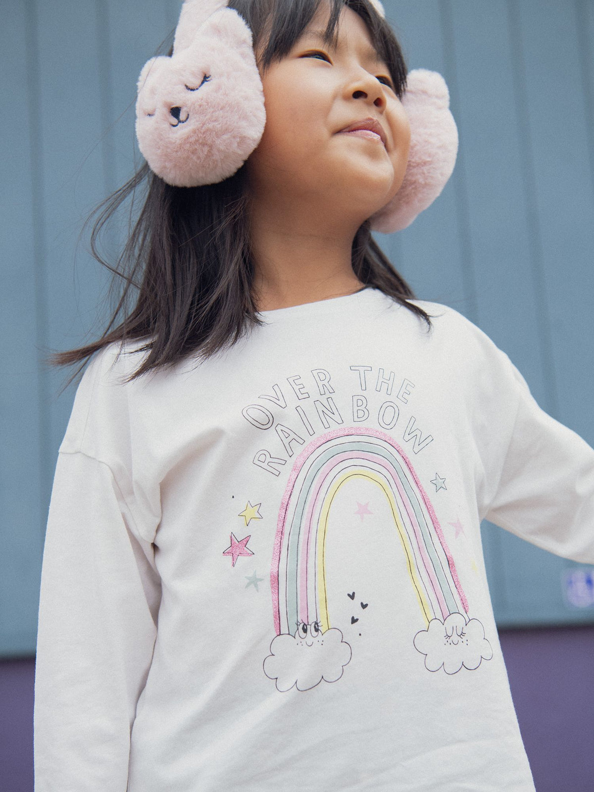 Ivory Rainbow Animation T-shirt for Girls
