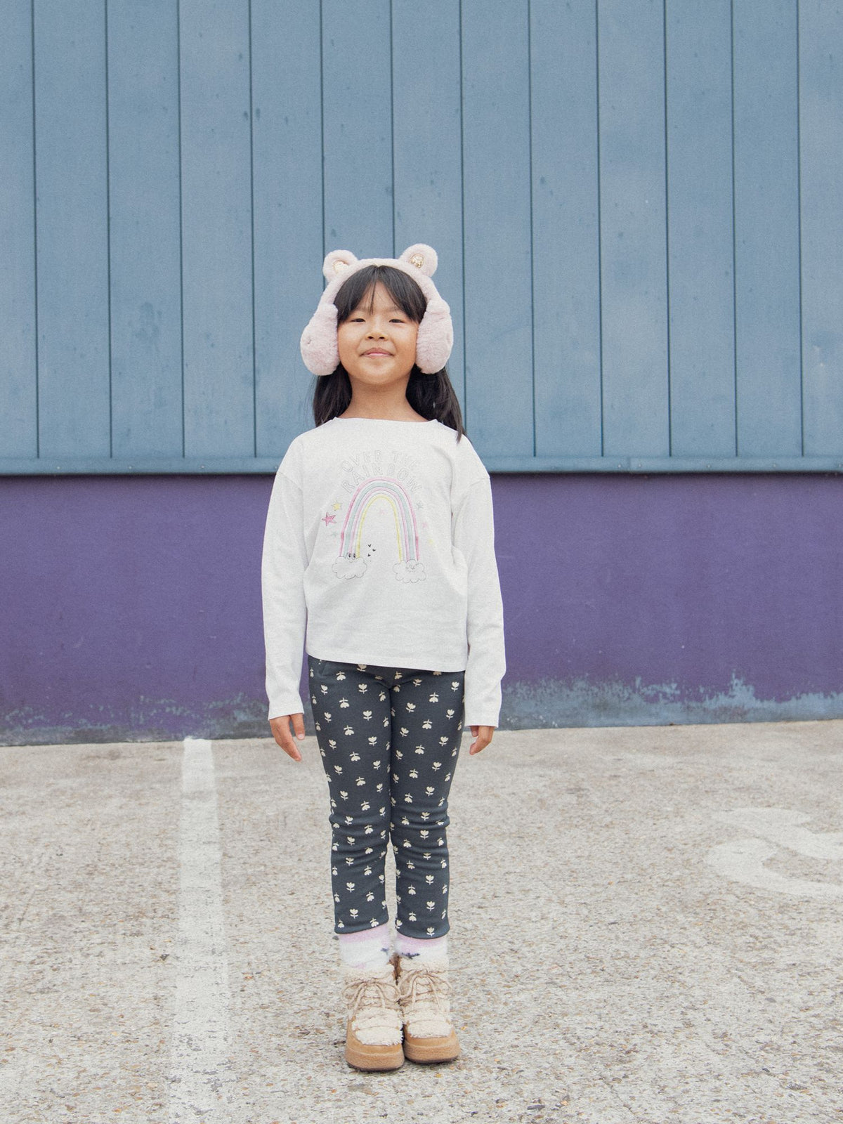 Ivory Rainbow Animation T-shirt for Girls