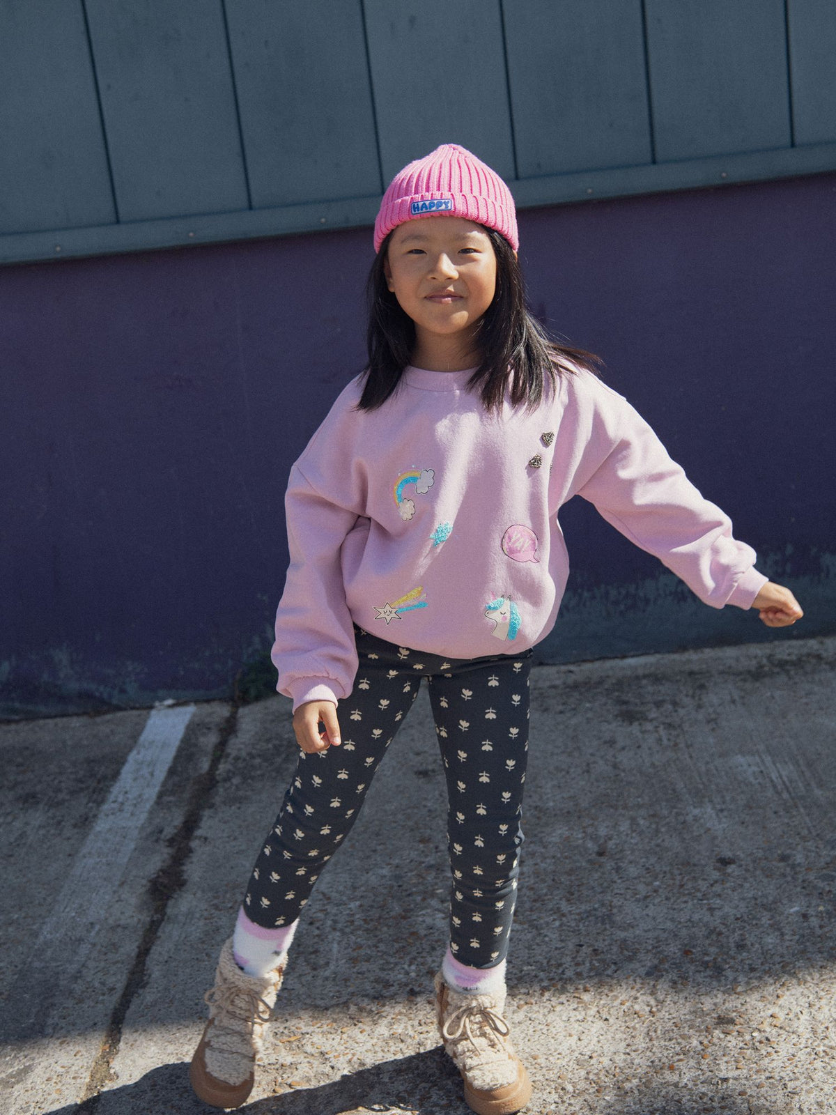 Pink sweatshirt with fantasy animations
