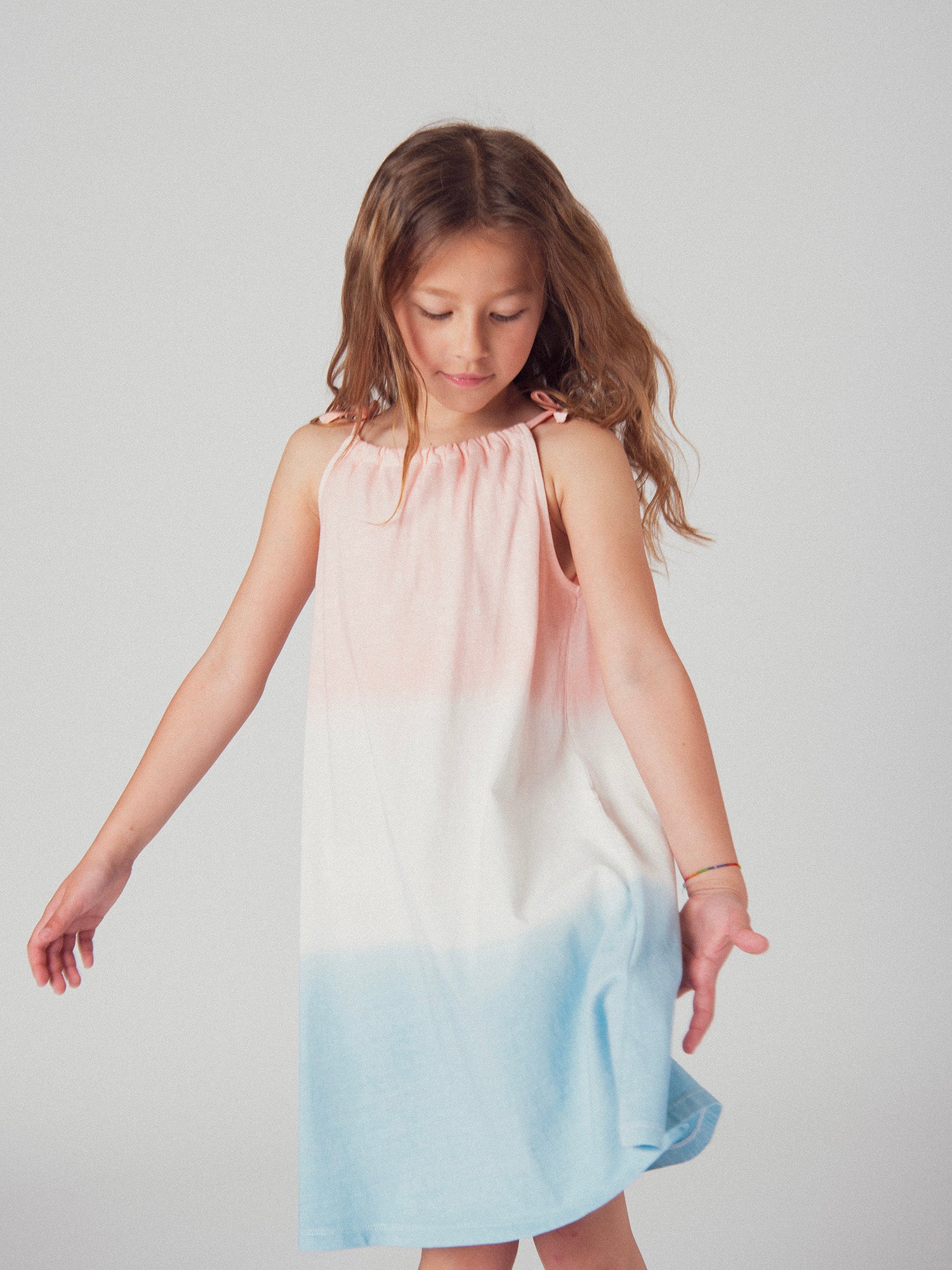 Girls' Tie and Dye Print Strappy Dress