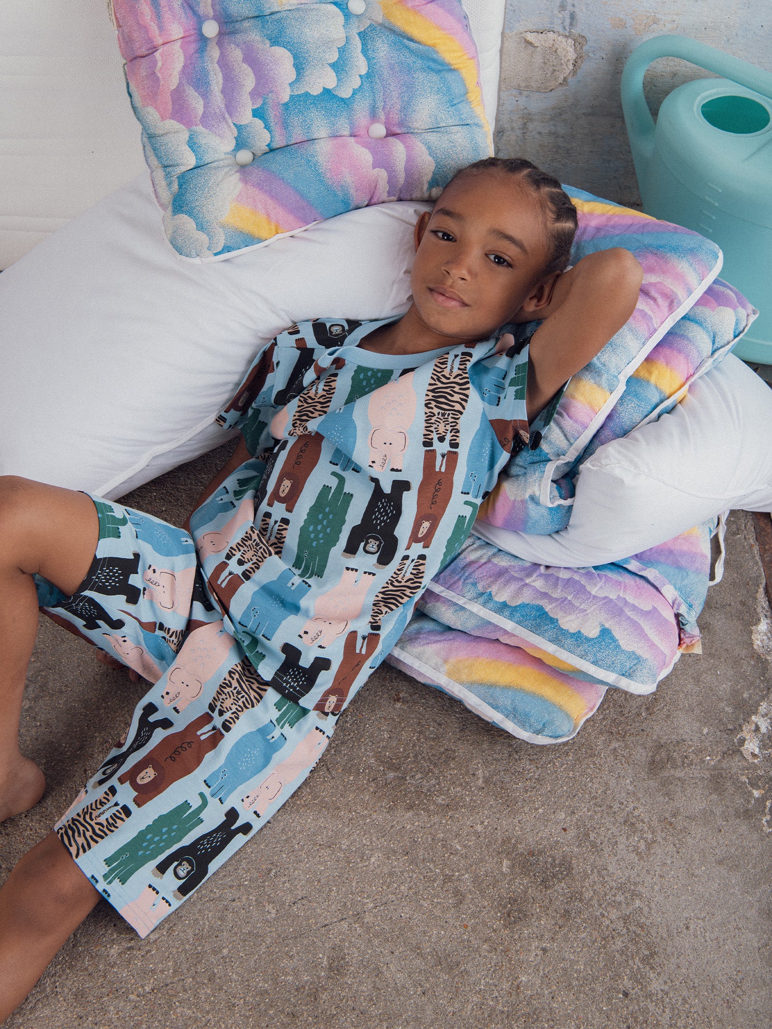 Short printed pyjama "Jungle Party" for boy