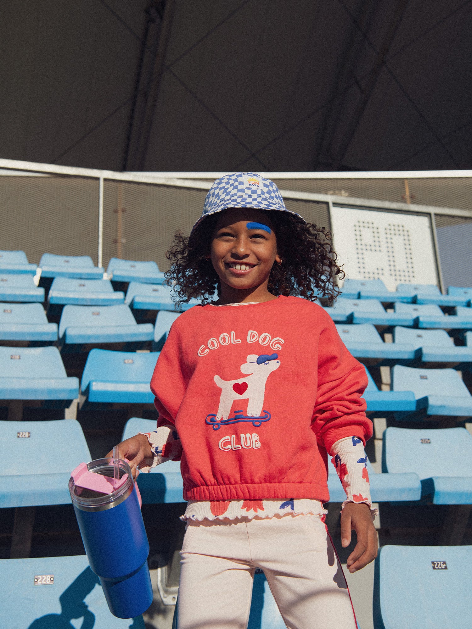 Red sweatshirt with dog animation for girls