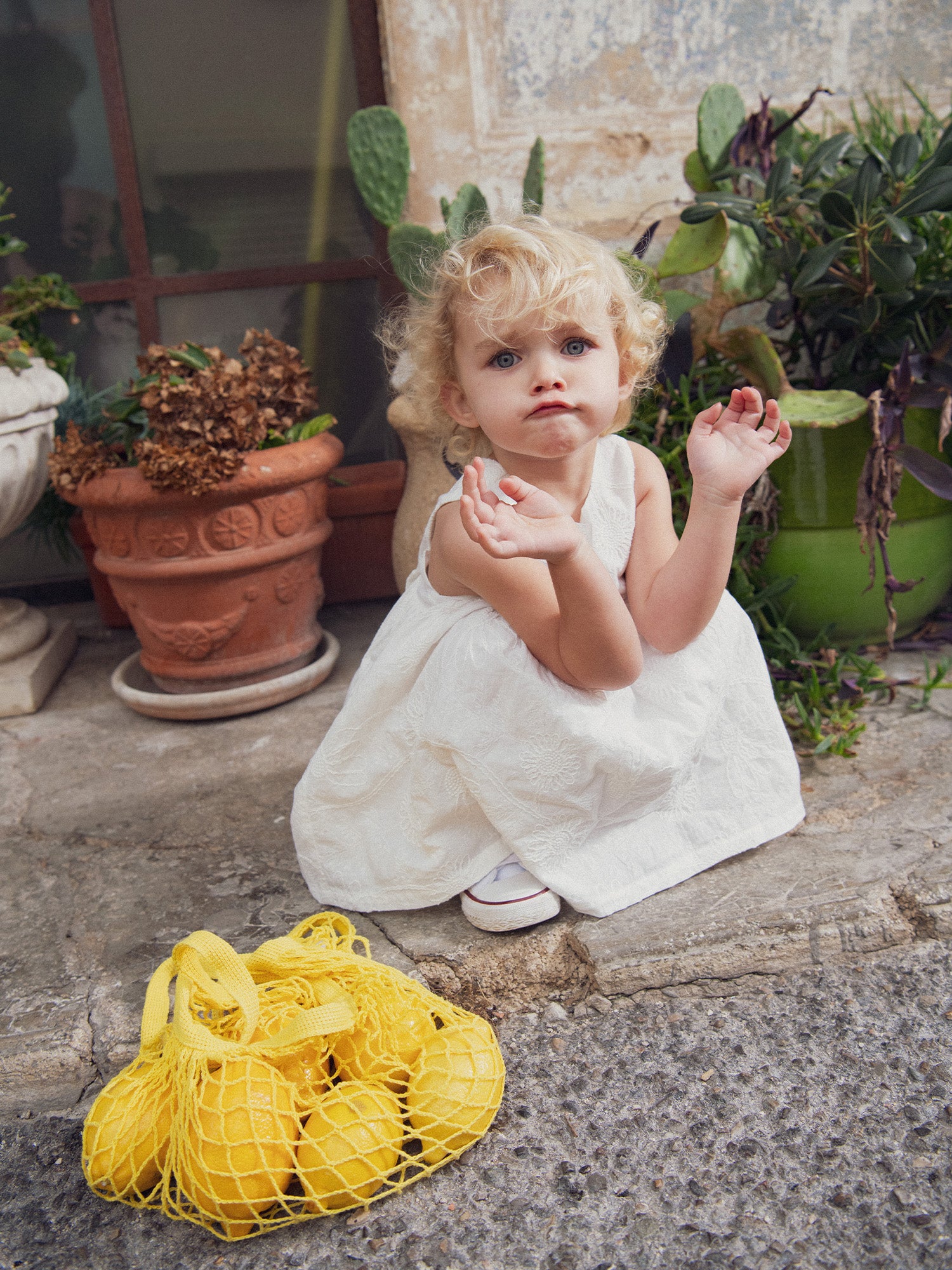 Embroidered Vanilla Dress for Baby Girl