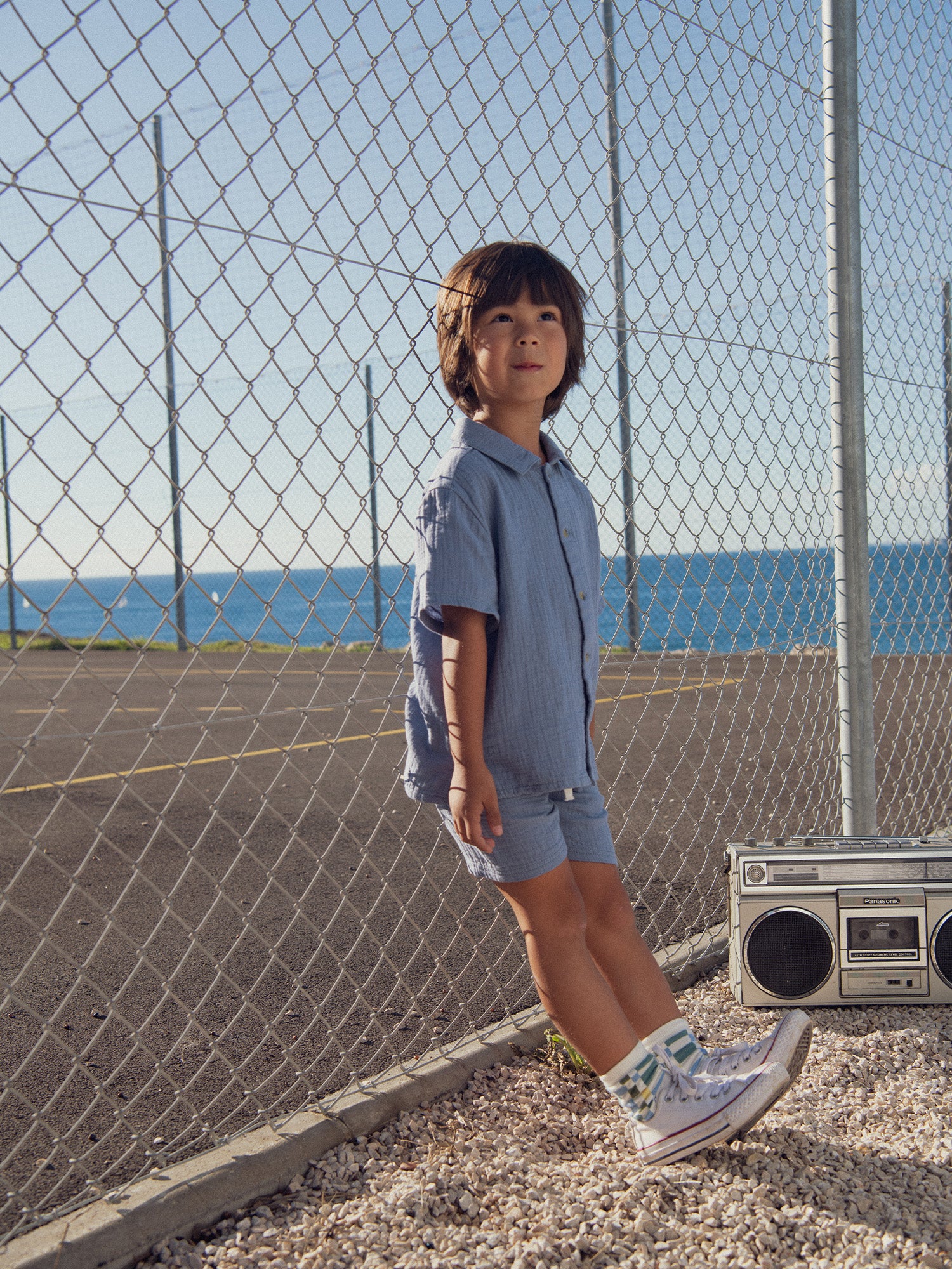 Navy Blue Bermuda Shorts with Pockets for Boys