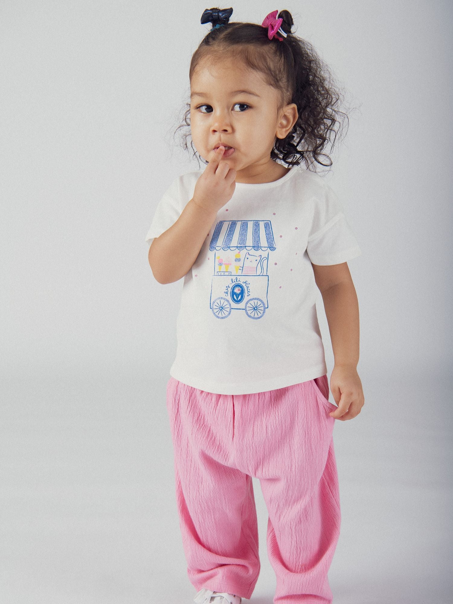 Candy pink pants with bow for baby girls