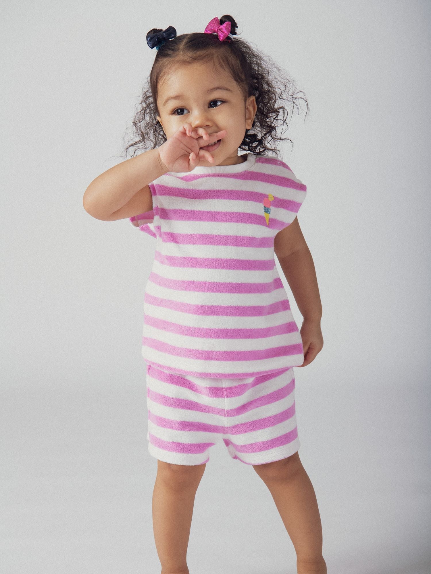 Pink and White Striped Set for Baby Girl