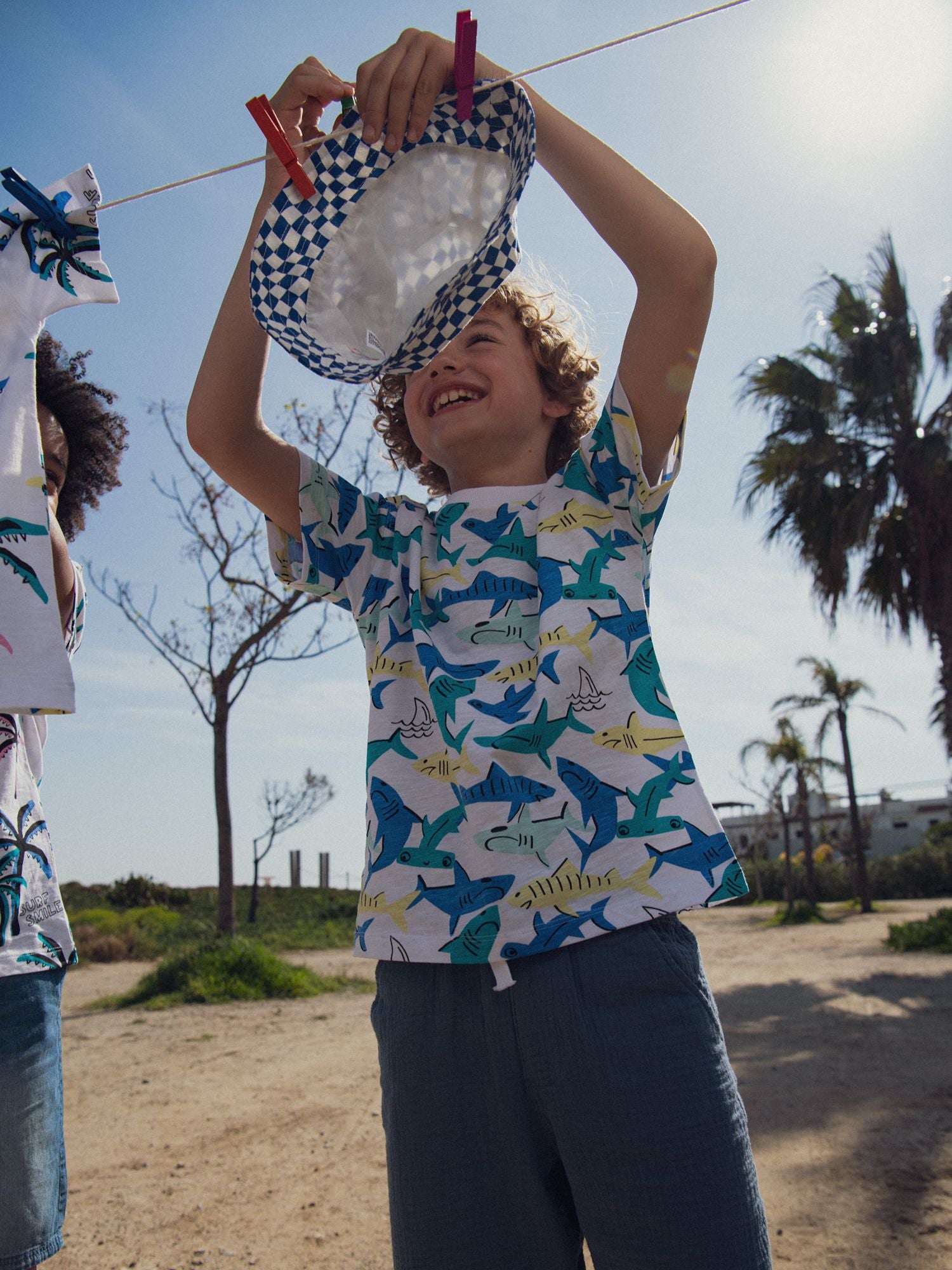 White shark print t-shirt for boy