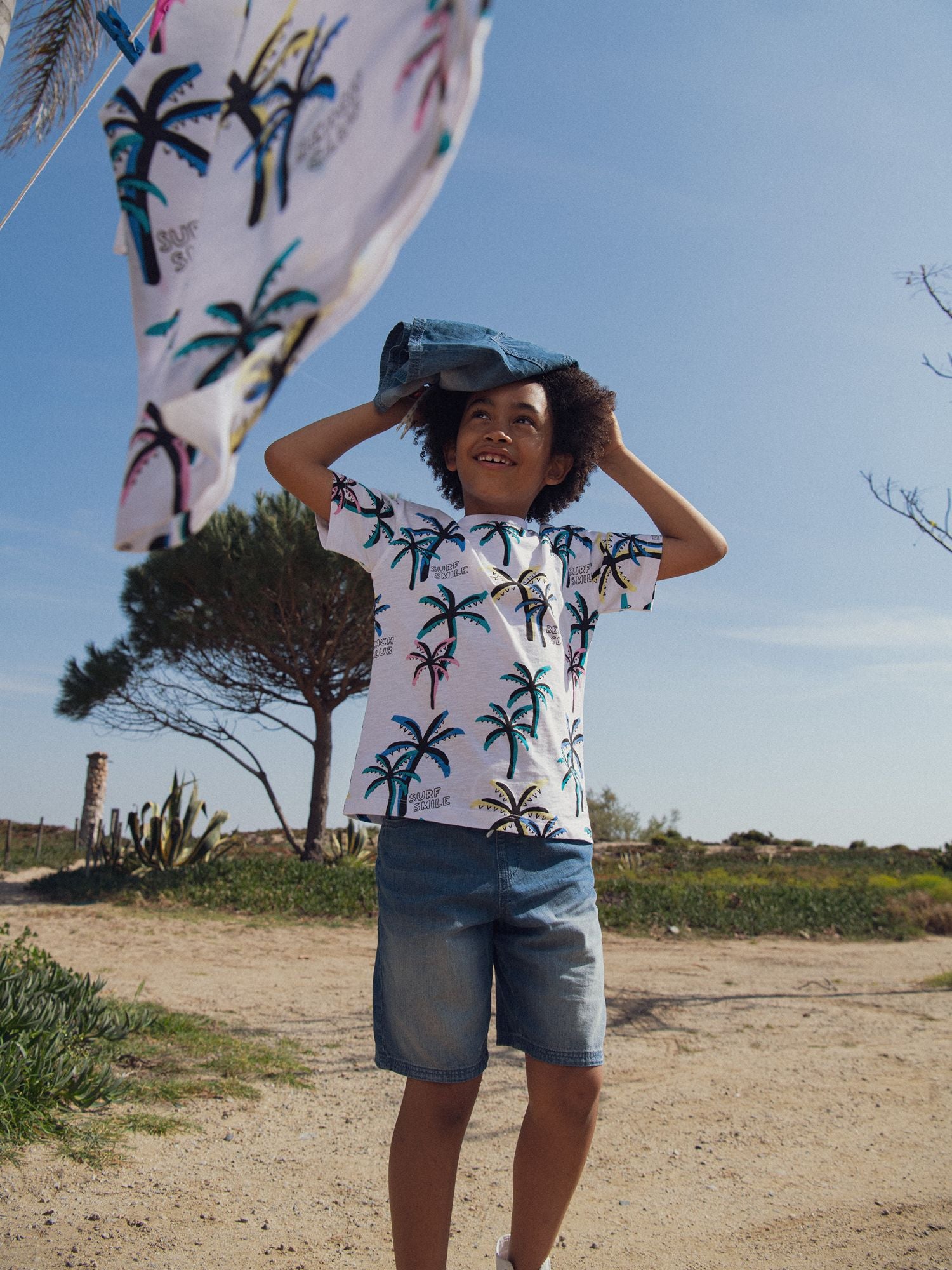 Pink and Ecru Striped T-shirt for Girl