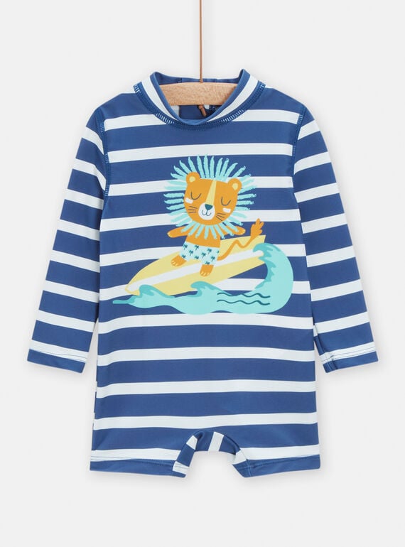 Baby boy navy blue striped swimsuit TYUCOMUV / 24SI10G1MAI070