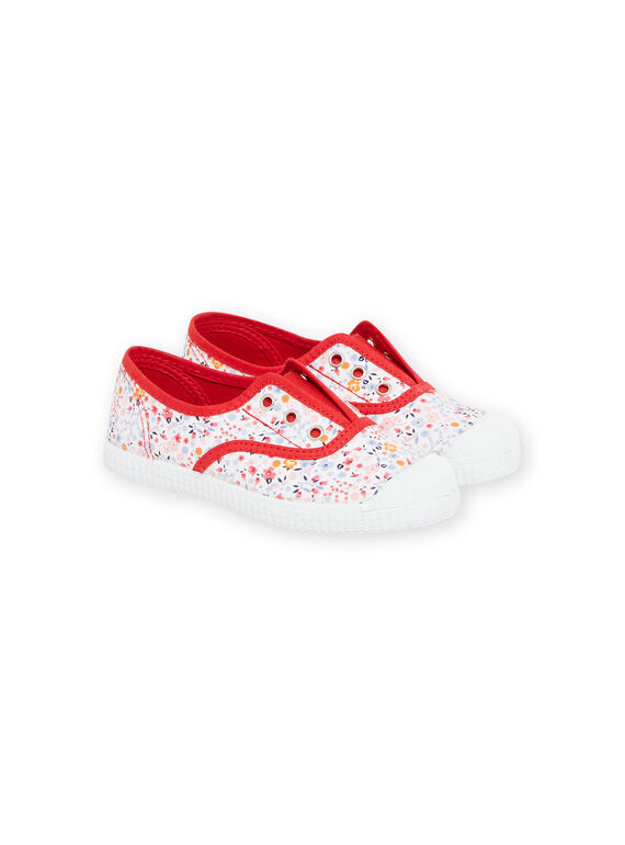 Child girl's multicolored canvas sneakers with floral print NATOILCIEFLOW / 22KK3594D16099