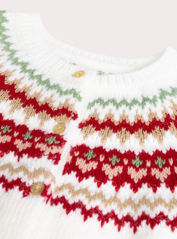 Intarsia cardigan for baby girl  VIROCAR2 / 24WG09P2CAR001