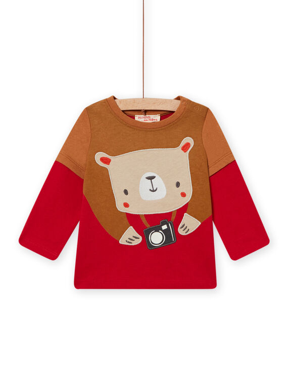 Baby Boy Red Embroidered T-shirt MUFUNTEE1 / 21WG10M2TMLF512