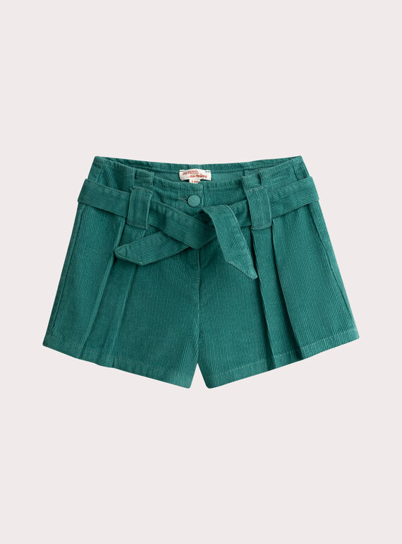 Blue green rivet shorts for girls VAKLISHORT / 24W90141SHO215