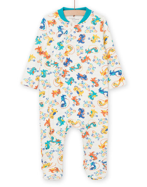 Dinosaur print sleep suit with lettering REGAGREDIN / 23SH1452GRE001