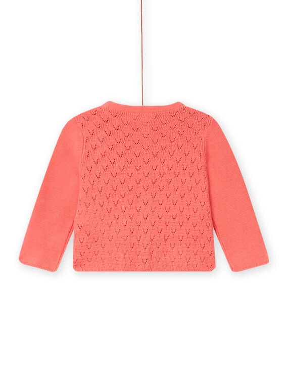 Baby girl blush pink cardigan NISANCAR / 22SG09S1CARD300