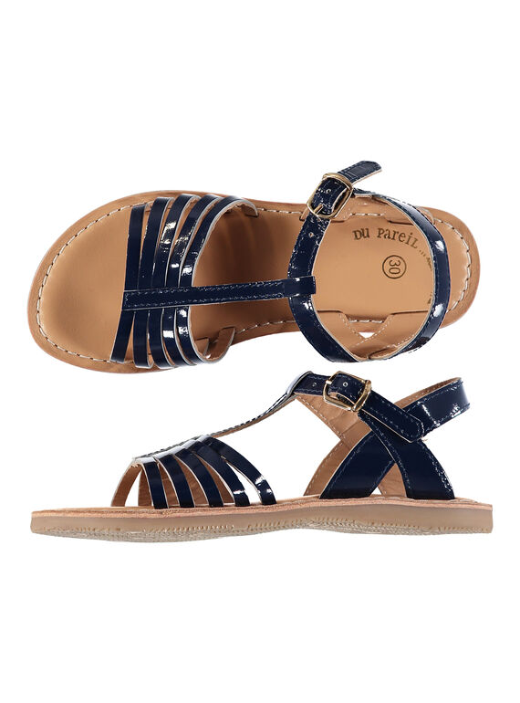 Girls' smart patent leather sandals FFSANDOLI5 / 19SK35CAD0E070