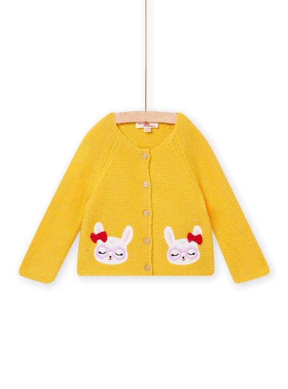 Baby girl mimosa yellow cardigan NILUCAR / 22SG09P1CARB105