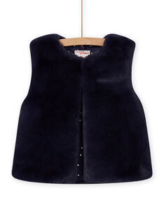 Reversible sleeveless faux fur vest blue night child MAPLACAR1 / 21W901O2CARC202