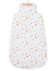 White baby sleeping bag with animal and fruit prints NOU2GIG / 22SF4251TUR000