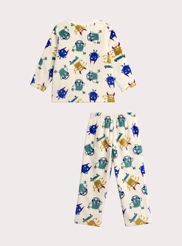 Ecru fleece pajamas for boys  VEGOPYJBOA1 / 24WH1294PYJ001