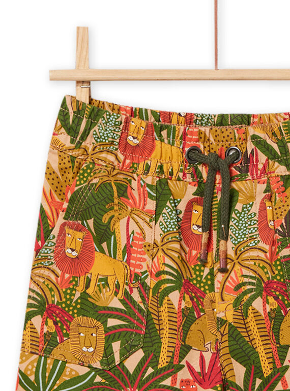 Child boy jungle and lion print Bermuda shorts NOFLABER1 / 22S902R2BERI820