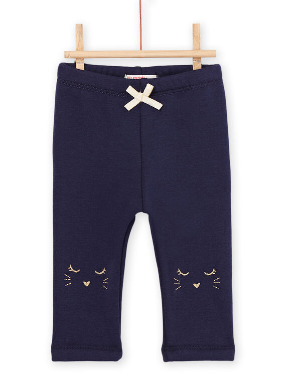 Midnight blue pants with animal head motif on the knees PIJOPANDOU2 / 22WG09D3PANC205