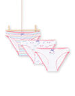 3 pink and white panties baby girl MEFALOTLIC / 21WH11B3D5L000