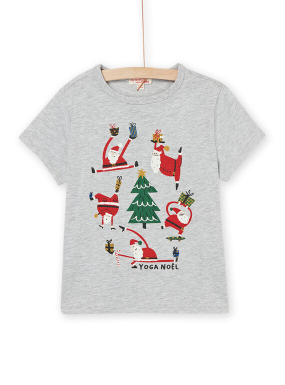 Christmas print short sleeve t-shirt PONOTIEX / 22W902V1TMCJ922