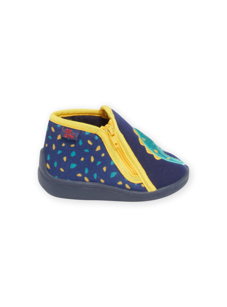 Navy blue and yellow booties with iguana design baby boy NUPANTIGUANE / 22KK3823D0A070
