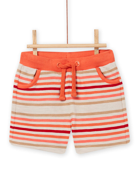 Baby boy ecru striped shorts NUFLABER2 / 22SG10R1BER009